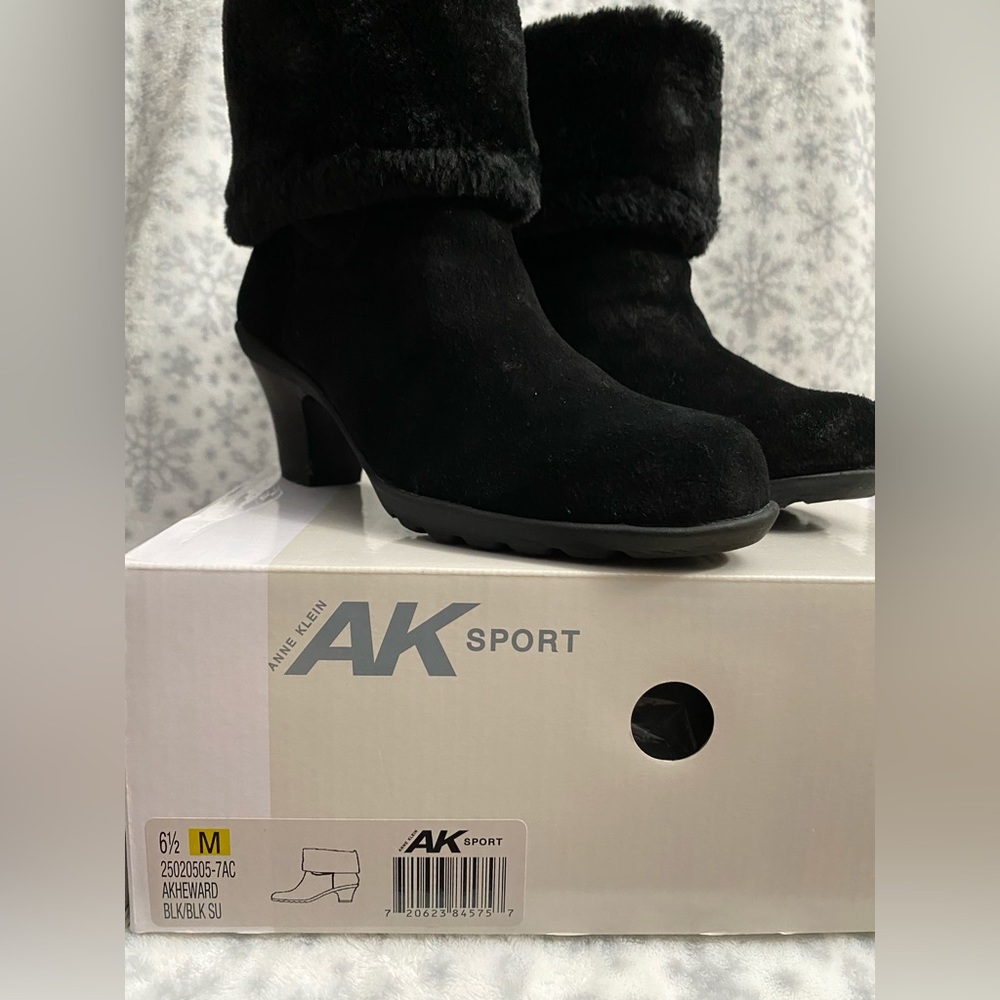 Anne Klein AK Sport Suede Black Boots